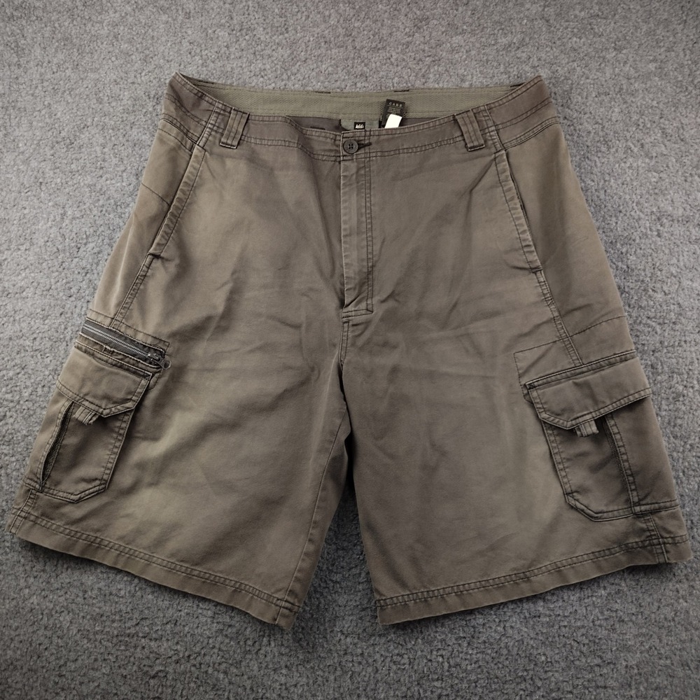 REI Co-op Mens Cargo Shorts Brown Organic Cotton Blend Size 38 Hiking Faded